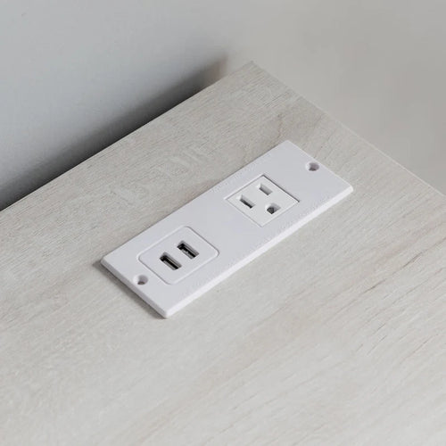 Tavolino portastampante da 31 pollici con 2 cassetti, rovere bianco