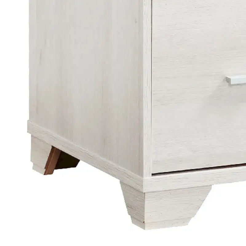Tavolino portastampante da 31 pollici con 2 cassetti, rovere bianco