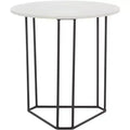 Eloblaire Round Accent Table - ACC4605A - White Marble/Black - Safavieh