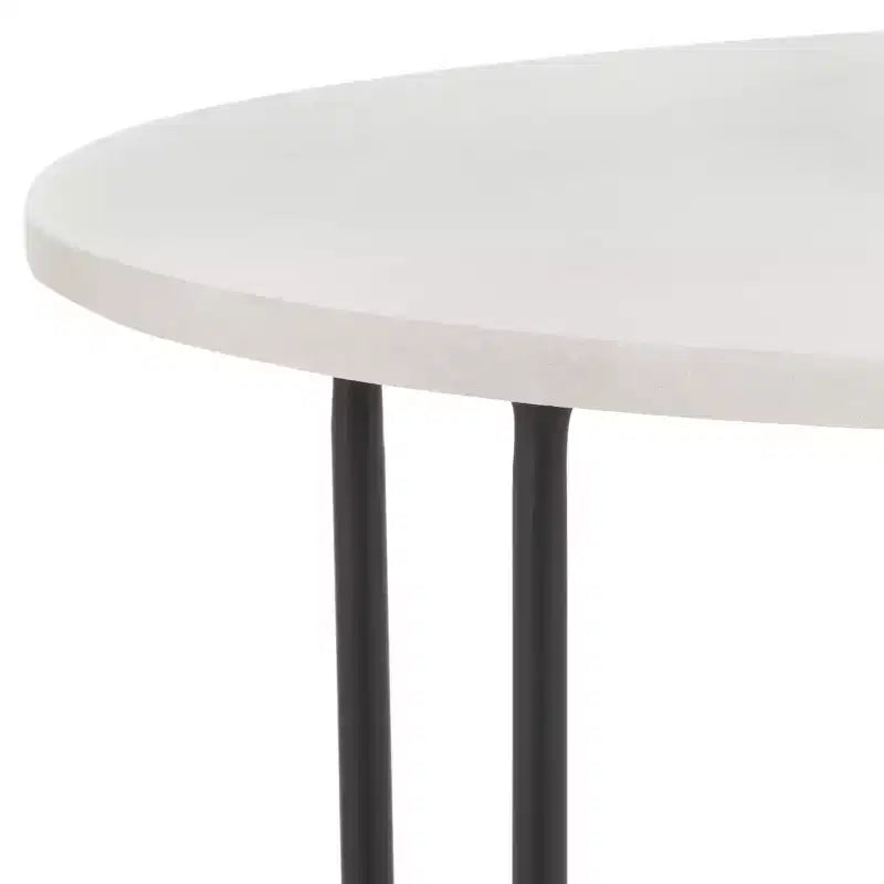 Tavolino d'appoggio rotondo Eloblaire - ACC4605A - Marmo Bianco/Nero - Safavieh