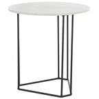Tavolino d'appoggio rotondo Eloblaire - ACC4605A - Marmo Bianco/Nero - Safavieh