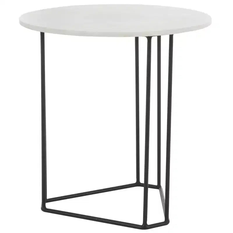 Tavolino d'appoggio rotondo Eloblaire - ACC4605A - Marmo Bianco/Nero - Safavieh