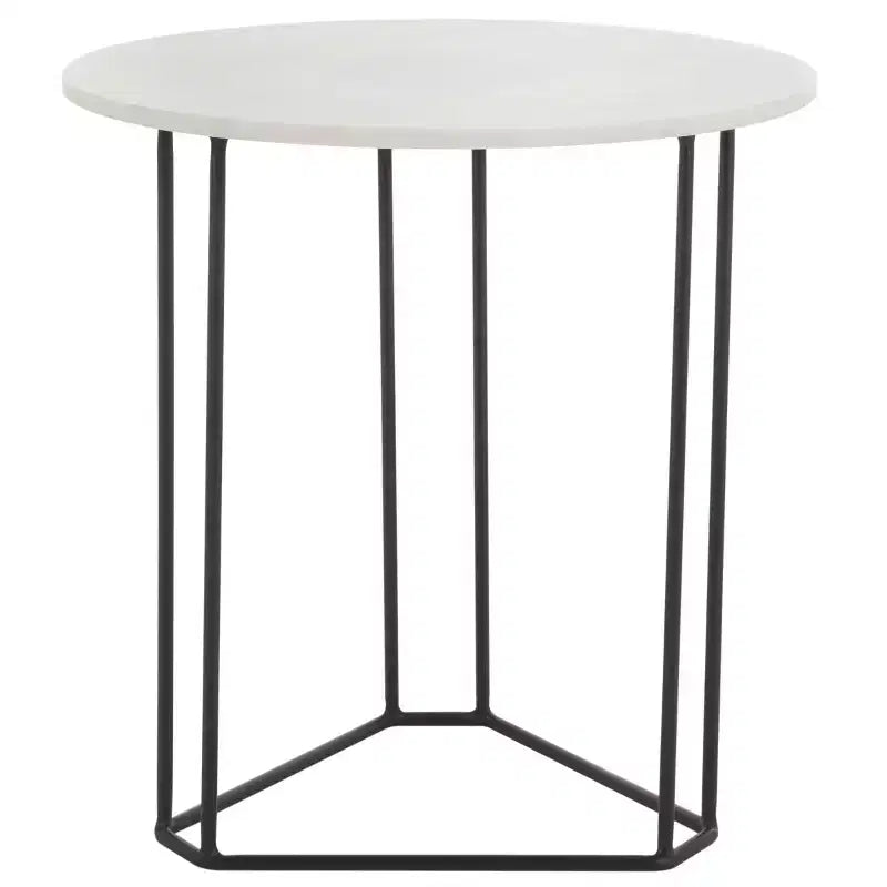 Tavolino d'appoggio rotondo Eloblaire - ACC4605A - Marmo Bianco/Nero - Safavieh