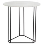 Tavolino d'appoggio rotondo Eloblaire - ACC4605A - Marmo Bianco/Nero - Safavieh