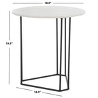 Tavolino d'appoggio rotondo Eloblaire - ACC4605A - Marmo Bianco/Nero - Safavieh