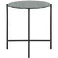 Evrynne Round Accent Table - ACC4608A - Green Marble/Black - Safavieh