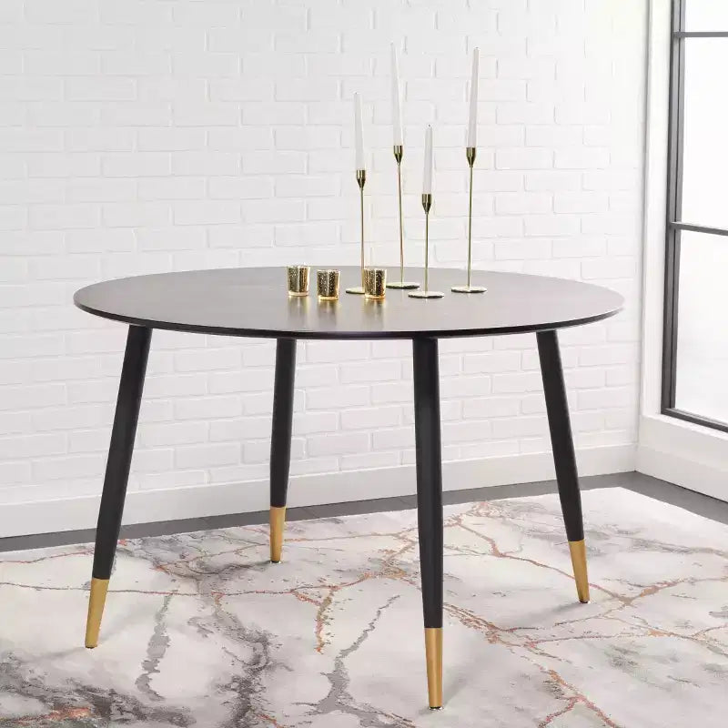 Tavolo da pranzo rotondo Kamala - DTB5807A - Nero/Oro - Safavieh