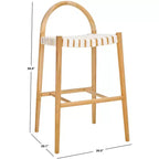 Sgabello da bar Rhyan - BST1204A - Bianco/Naturale - Safavieh