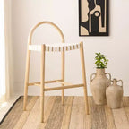 Sgabello da bar Rhyan - BST1204A - Bianco/Naturale - Safavieh