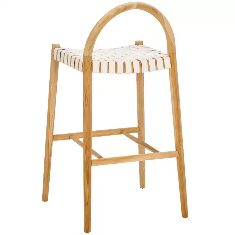 Sgabello da bar Rhyan - BST1204A - Bianco/Naturale - Safavieh
