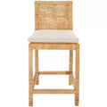Tojo Cane Counter Stool With Cushion - BST6502 - White/Natural - Safavieh
