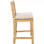 Sgabello da bancone Tojo con cuscino - BST6502 - Bianco/Naturale - Safavieh