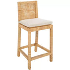 Sgabello da bancone Tojo con cuscino - BST6502 - Bianco/Naturale - Safavieh