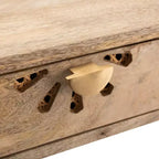 Scrivania a 2 cassetti Lily - DSK9006 - Naturale/Ottone - Safavieh