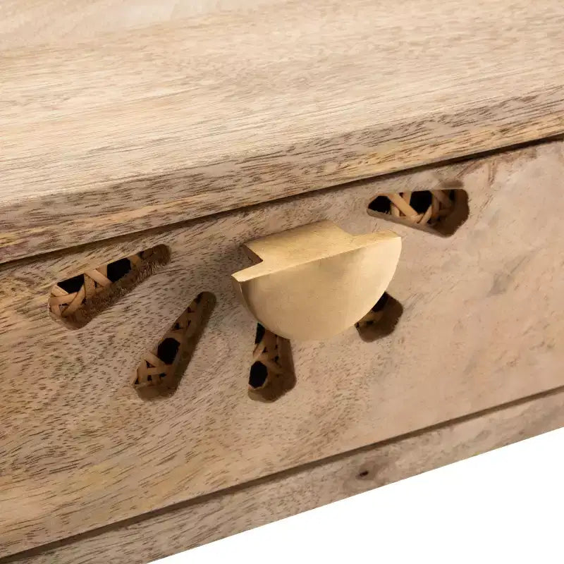 Scrivania a 2 cassetti Lily - DSK9006 - Naturale/Ottone - Safavieh