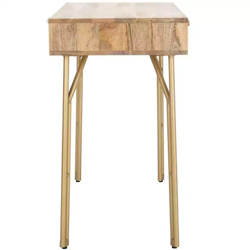 Scrivania a 2 cassetti Lily - DSK9006 - Naturale/Ottone - Safavieh