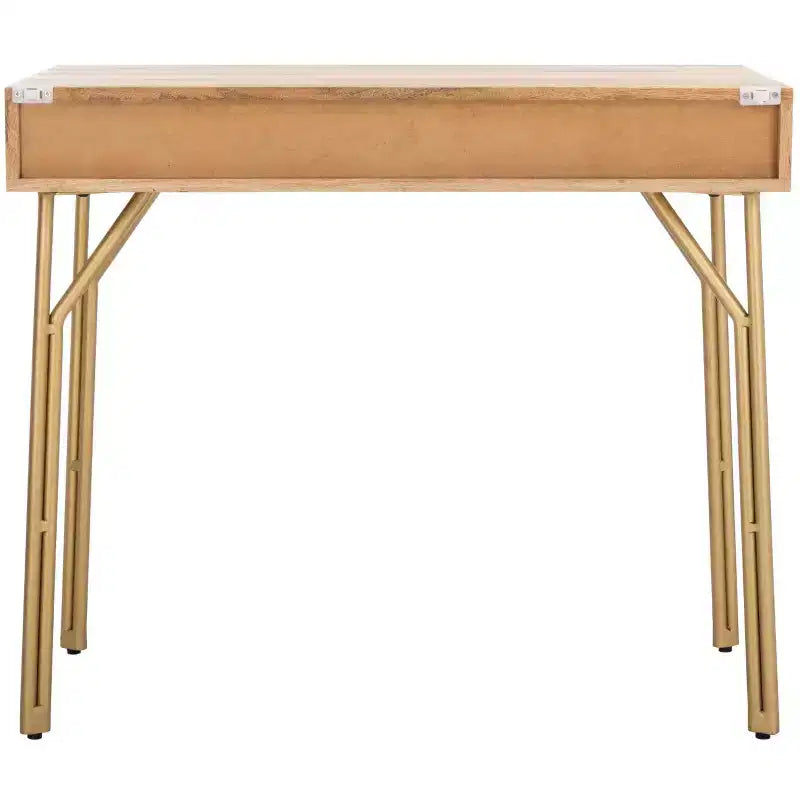 Scrivania a 2 cassetti Lily - DSK9006 - Naturale/Ottone - Safavieh