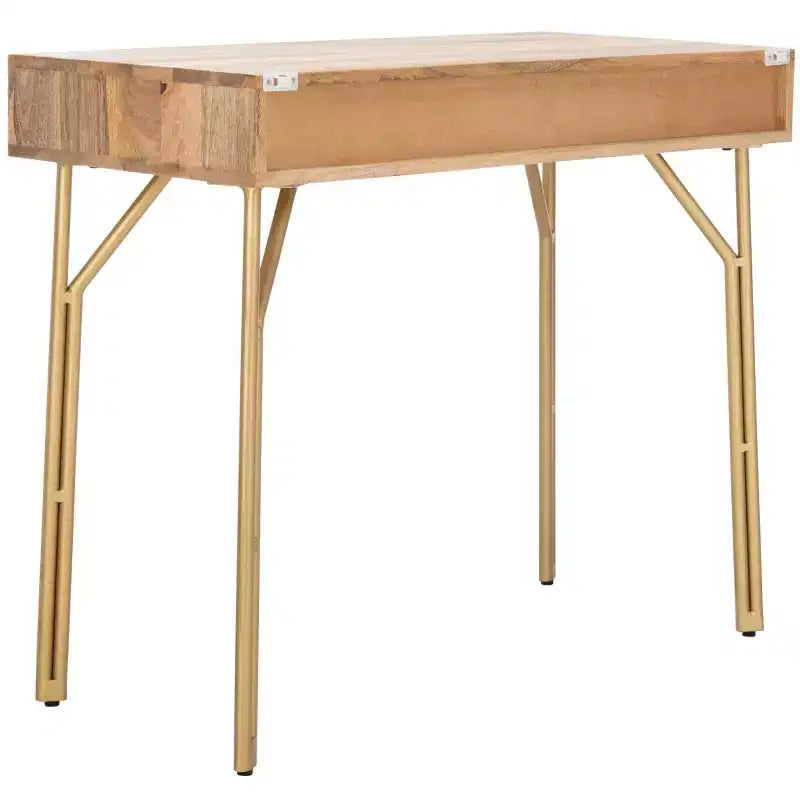 Scrivania a 2 cassetti Lily - DSK9006 - Naturale/Ottone - Safavieh