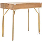 Scrivania a 2 cassetti Lily - DSK9006 - Naturale/Ottone - Safavieh