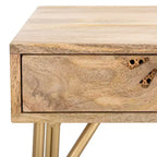 Scrivania a 2 cassetti Lily - DSK9006 - Naturale/Ottone - Safavieh
