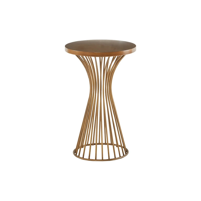 Tavolino Piedistallo in Filo Metallico Color Bronzo, 76 cm