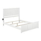Madison Queen - Base letto con testiera e pediera abbinate, bianco