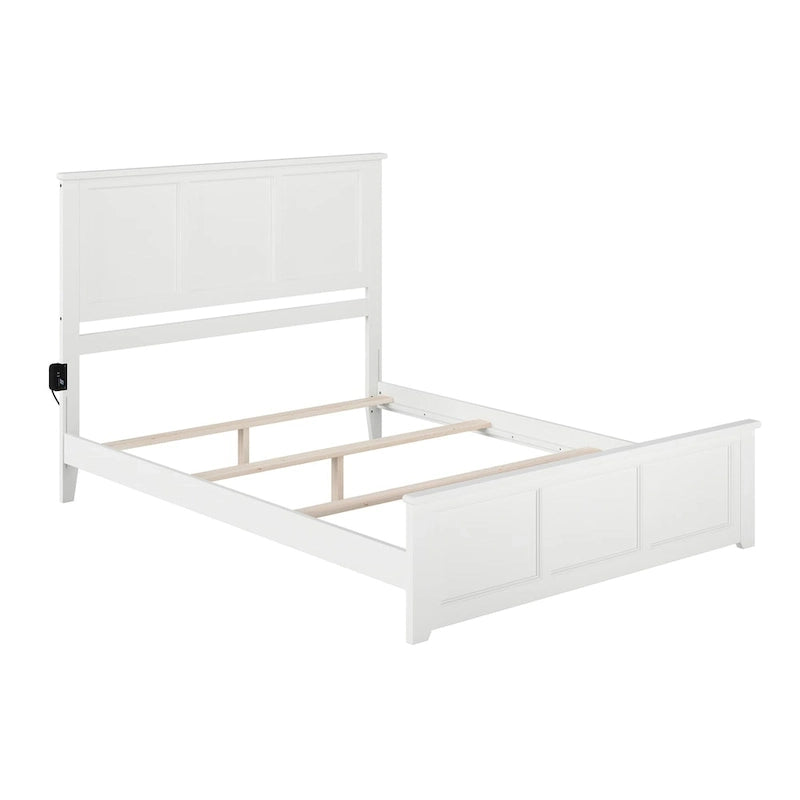 Madison Queen - Base letto con testiera e pediera abbinate, bianco