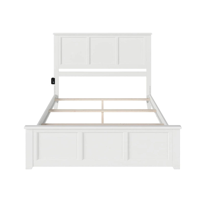 Madison Queen - Base letto con testiera e pediera abbinate, bianco