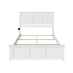 Madison Queen - Base letto con testiera e pediera abbinate, bianco