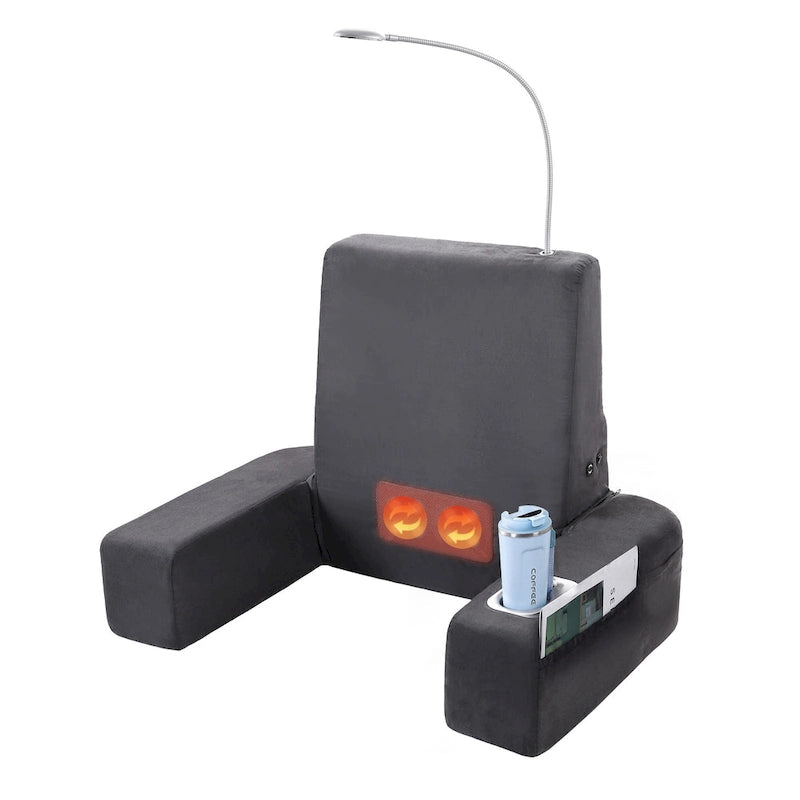 Schienale reclinabile Shiatsu riscaldato regolabile con luce di lettura e portabicchieri