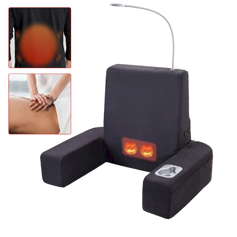 Schienale reclinabile Shiatsu riscaldato regolabile con luce di lettura e portabicchieri