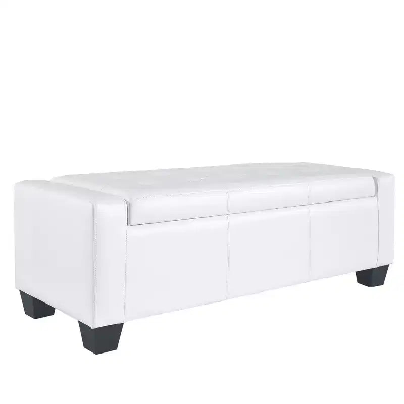 HOMCOM 51 Pouf Contenitore Rettangolare in Similpelle Trapuntata