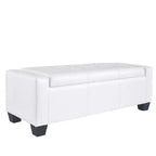HOMCOM 51 Pouf Contenitore Rettangolare in Similpelle Trapuntata