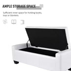 HOMCOM 51 Pouf Contenitore Rettangolare in Similpelle Trapuntata