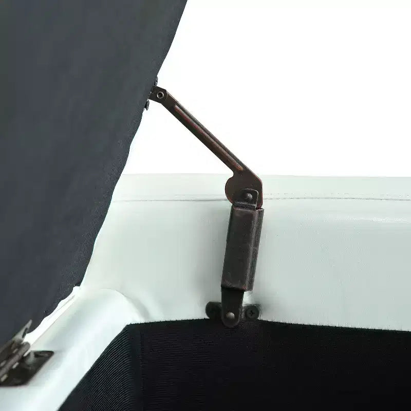 HOMCOM 51 Pouf Contenitore Rettangolare in Similpelle Trapuntata