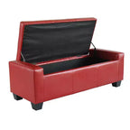 HOMCOM 51 Pouf Contenitore Rettangolare in Similpelle Trapuntata