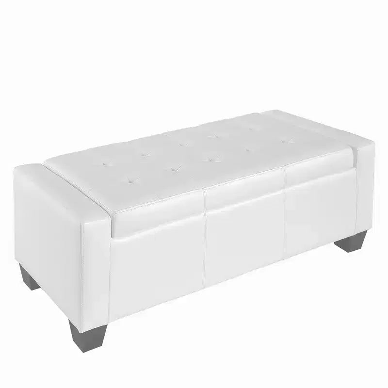 HOMCOM 51 Pouf Contenitore Rettangolare in Similpelle Trapuntata