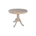 Tavolo da pranzo rotondo con piedistallo sbiancato/legno naturale, 4 posti