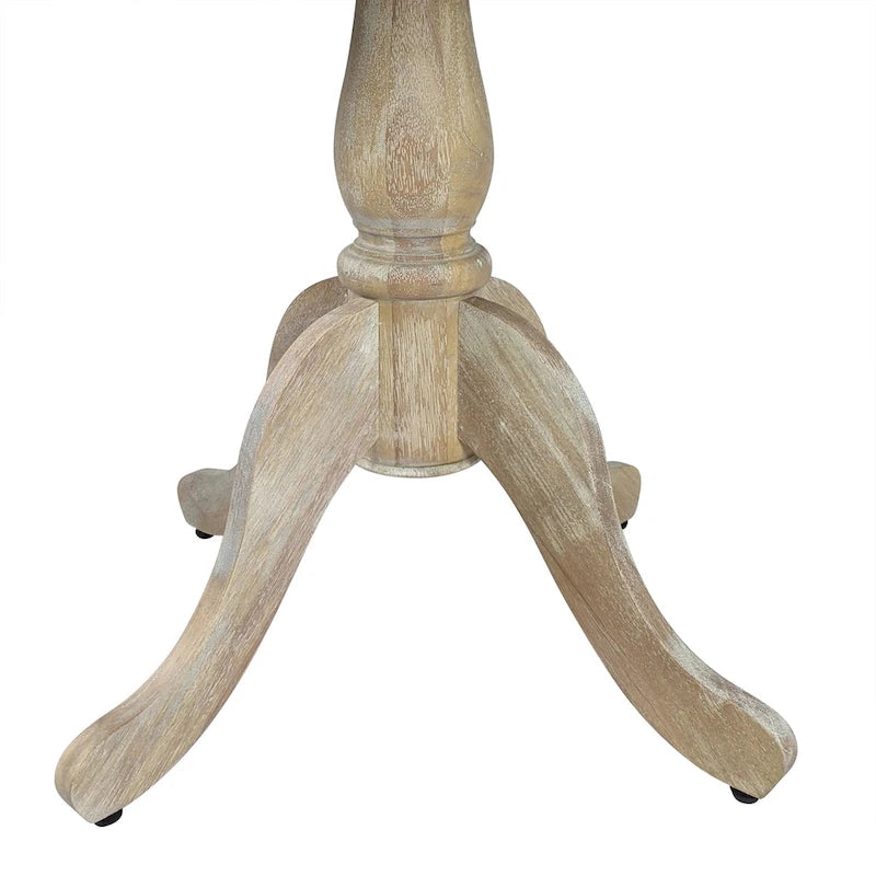 Tavolo da pranzo rotondo con piedistallo sbiancato/legno naturale, 4 posti