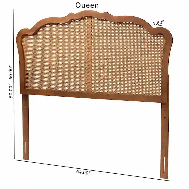 Testiera in Rattan Noce Cenere – King/Queen, 1–2 persone