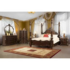 Letto a Baldacchino Noce e Marrone – King / Queen, 2 Posti