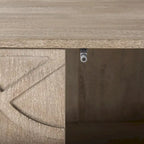 Mobiletto d'Appoggio Rivien in Legno Massello Marrone Chiaro con Struttura in Metallo Nero a 2 Ante