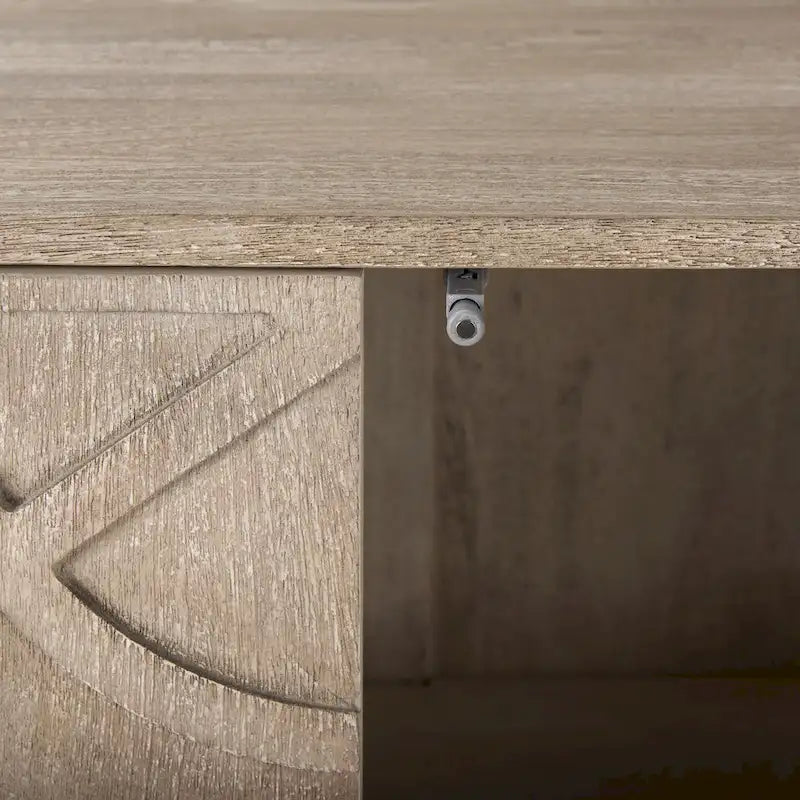 Mobiletto d'Appoggio Rivien in Legno Massello Marrone Chiaro con Struttura in Metallo Nero a 2 Ante