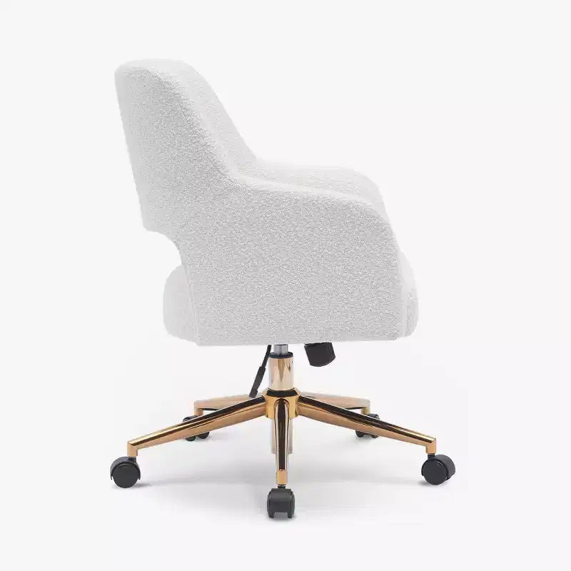 WestinTrends Sedia da Ufficio Girevole Genevieve in Stile Moderno di Metà Secolo con Ruote (Set da 2), Crema