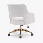 WestinTrends Sedia da Ufficio Girevole Genevieve in Stile Moderno di Metà Secolo con Ruote (Set da 2), Crema