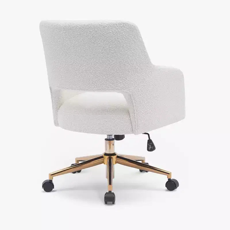 WestinTrends Sedia da Ufficio Girevole Genevieve in Stile Moderno di Metà Secolo con Ruote (Set da 2), Crema