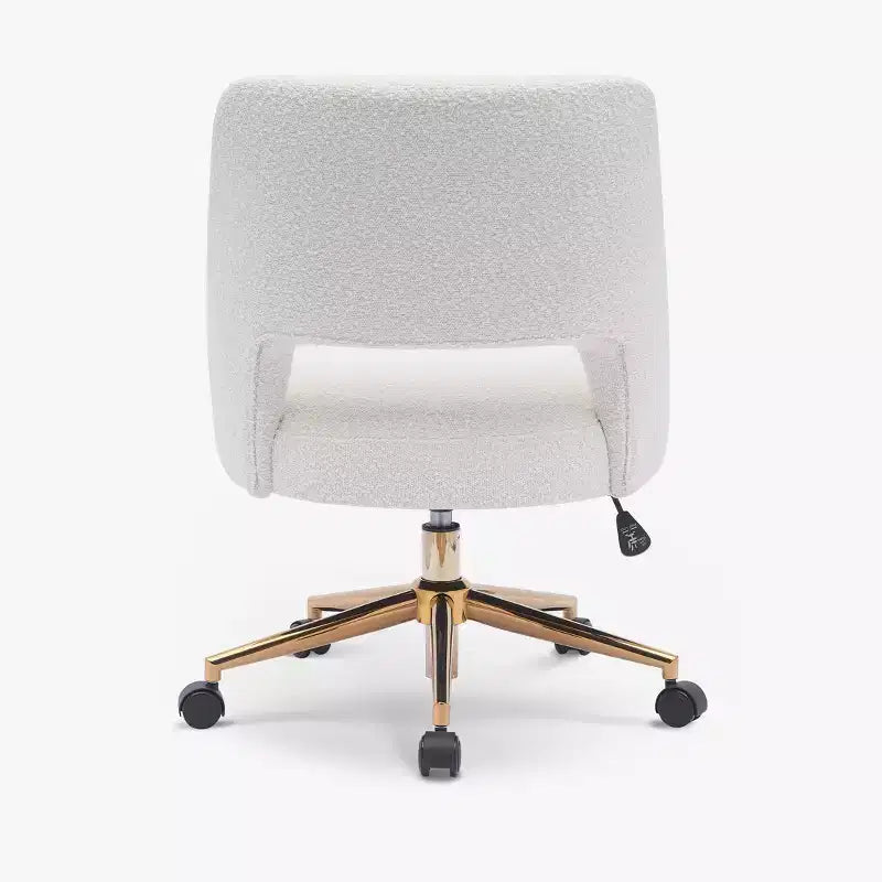 WestinTrends Sedia da Ufficio Girevole Genevieve in Stile Moderno di Metà Secolo con Ruote (Set da 2), Crema