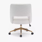 WestinTrends Sedia da Ufficio Girevole Genevieve in Stile Moderno di Metà Secolo con Ruote (Set da 2), Crema