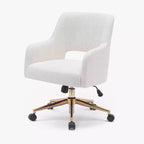 WestinTrends Sedia da Ufficio Girevole Genevieve in Stile Moderno di Metà Secolo con Ruote (Set da 2), Crema