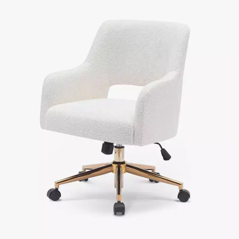 WestinTrends Sedia da Ufficio Girevole Genevieve in Stile Moderno di Metà Secolo con Ruote (Set da 2), Crema